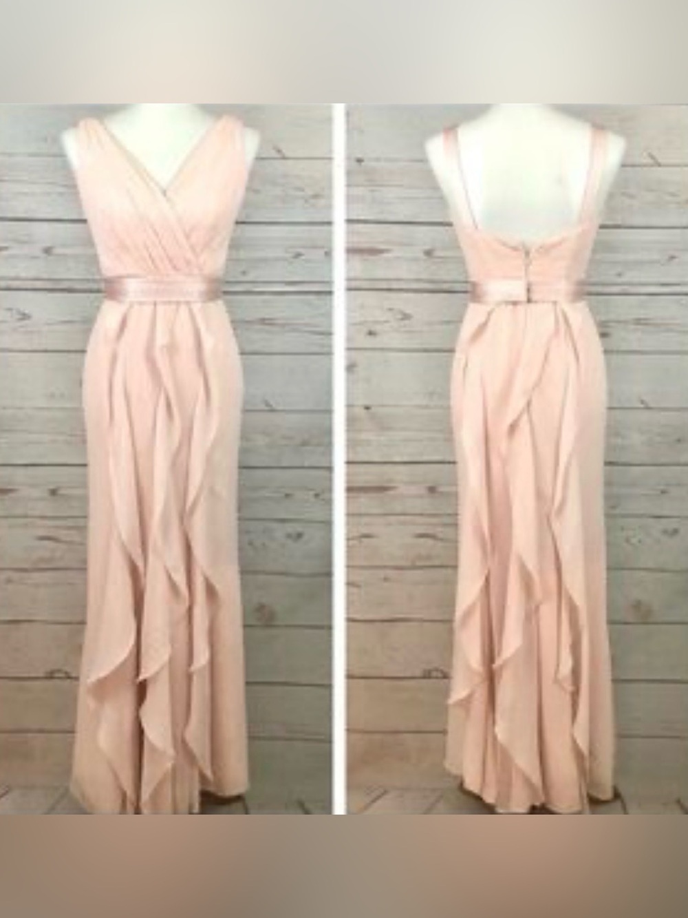 WHITE By Vera Wang in BLUSH Backless Maxi Gown Size 4 Romantic Wedding Guest - Picture 11 of 11